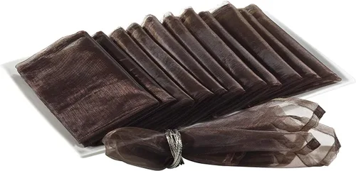 Miniatura 8 de Fennco Styles Sorbet Collection - Servilletas de tela de organza de 20 x 20 pulgadas, juego de 12 servilletas negras para bodas, banquetes, eventos