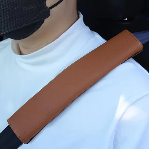 Miniatura 11 de Fundas para cinturón de seguridad de automóvil para adultos, almohadilla de cuero suave para el hombro del cinturón de seguridad, cojín protector