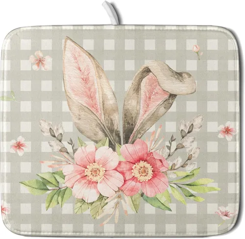 Miniatura 33 de Tapete de secado de platos de limón para encimera de cocina, de 16 x 18 pulgadas, tapete de secado de microfibra pequeña con acuarela, limón