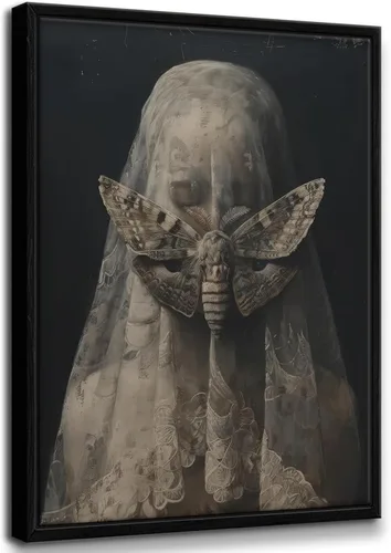 Miniatura 9 de Arte de pared enmarcado de mujer melancólica Arte de pared de academia oscura Pintura decorativa victoriana gótica Arte de mujer en impresión