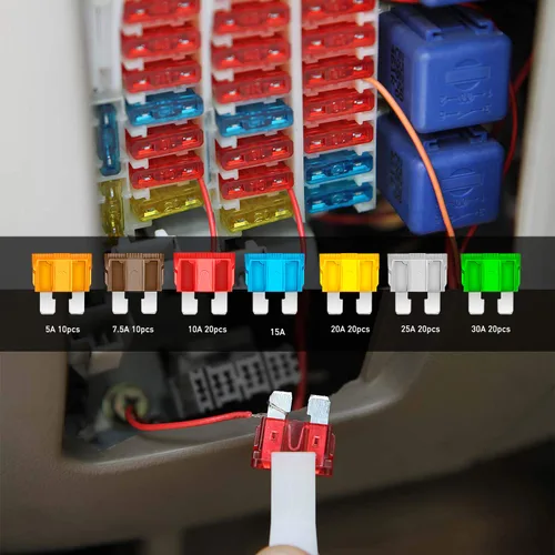 Miniatura 7 de Nilight - Portafusibles, Naranja, café, rojo, azul, amarillo, transparente, verde. Fusibles estándar 120PCS