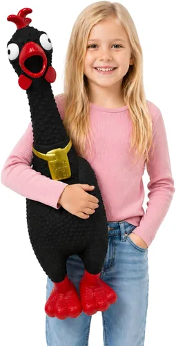 Miniatura 2 de Hug Me - Pollo gigante de goma, enorme juguete de pollo de goma que grita para aliviar el estrés Grita hasta 45 segundos - Juguetes de broma