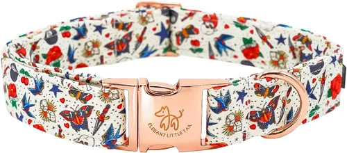 Miniatura 21 de Elegant little tail Collar para perro de Pascua, collar de perro con estampado de huevos de conejo, collar para mascotas, collar rosa para perros