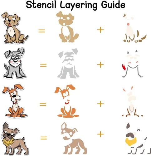 Miniatura 3 de GLOBLELAND Sellos transparentes de silicona para perros cómicos de corte de animales de metal, plantillas para manualidades de pintura de PET