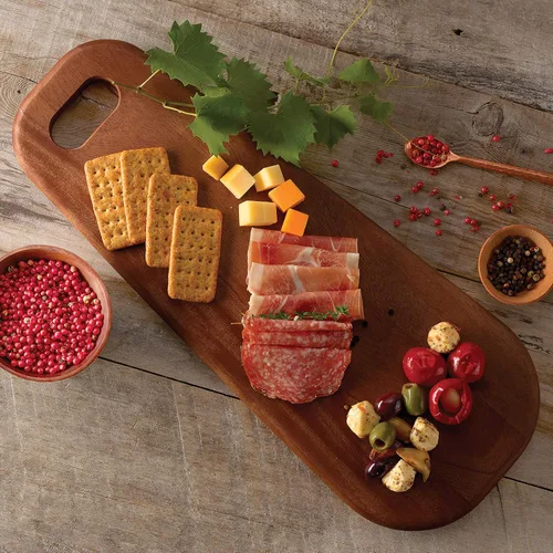 Miniatura 4 de Tramontina Provence - Tabla de servir Antipasto de 18.75 x 7.5 pulgadas, tabla de cortar de caoba africana, acabado de aceite natural