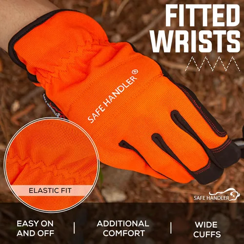 Miniatura 6 de SAFE HANDLER Guantes de alta visibilidad Alta visibilidad, comodidad transpirable, muñecas ajustadas, palma y nudillos reforzados, L/XL, 1 par