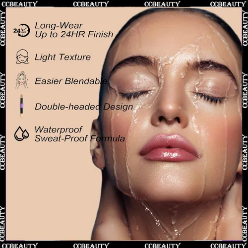 Miniatura 4 de CCbeauty Barra de contorno mate 2 en 1, barra corrector de doble resaltado, kit de resaltado y contorno, barras bronceadoras para maquillaje