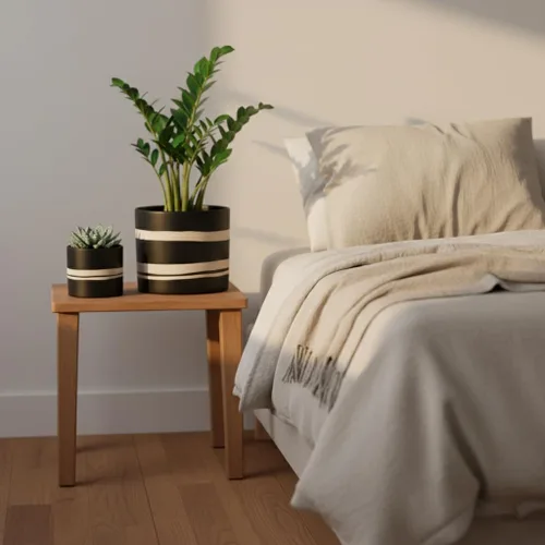 Miniatura 6 de Nihow Maceta moderna de cerámica – Maceta de 5 + 7 pulgadas para todas las plantas de interior – Macetas resistentes con orificio de drenaje