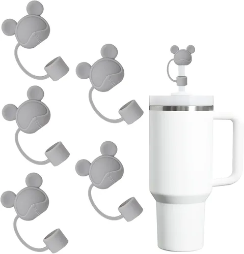 Miniatura 23 de Juego de 4 fundas de popote con diseño de estrella compatibles con vasos Stanley de 30 y 40 onzas, reutilizables, bonitas puntas de popote