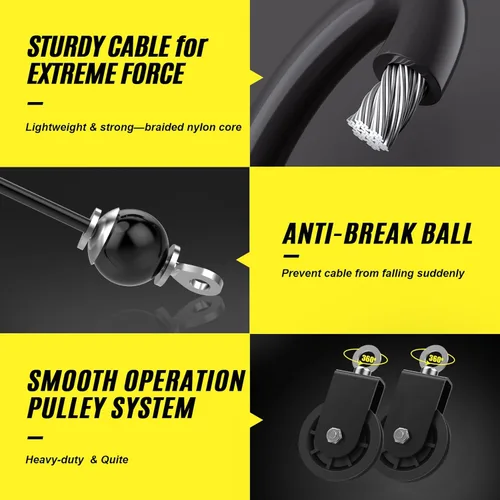 Miniatura 2 de Concho Sistema de polea de peso, sistema de polea de cable mejorado para gimnasio con cable de peso ajustable y asas desmontables, sistema de polea
