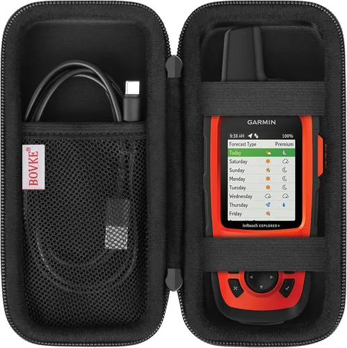 Miniatura 10 de BOVKE Funda de transporte para Garmin GPSMAP 64sx/66i/67/67i/66sr/66s/65s/78sc, Garmin inReach Explorer+ Senderismo GPS portátil y comunicador Negro