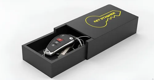 Miniatura 8 de Llavero magnético para ocultar una llave – 3.8 x 2 pulgadas – Soporte magnético negro para llaves debajo del coche – Llavero de plástico duradero