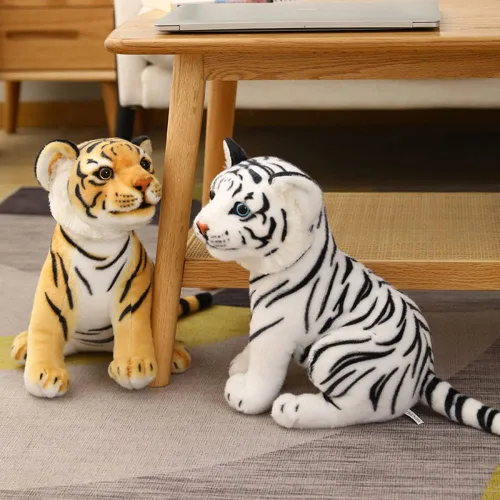 Miniatura 8 de GUDVES Tiger Tale Toys - Peluche de tigre blanco de 7.8 pulgadas, bonito y realista regalo para niños