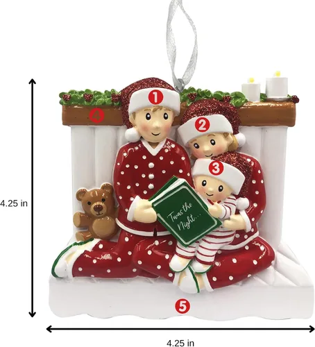 Miniatura 4 de Adorno de Navidad familiar 2025 – Adorno personalizado para familias – Adorno familiar personalizado – Regalo de recuerdo decorativo para árbol