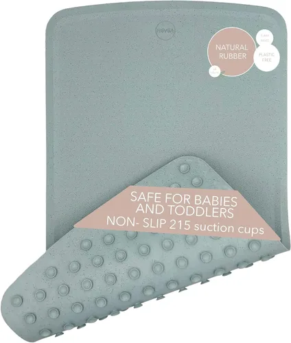 Miniatura 9 de HEVEA Tapete de baño ondulado de goma natural, largo, 28 x 16 pulgadas, tapete antideslizante para ducha y bañera con 388 ventosas, sin plástico