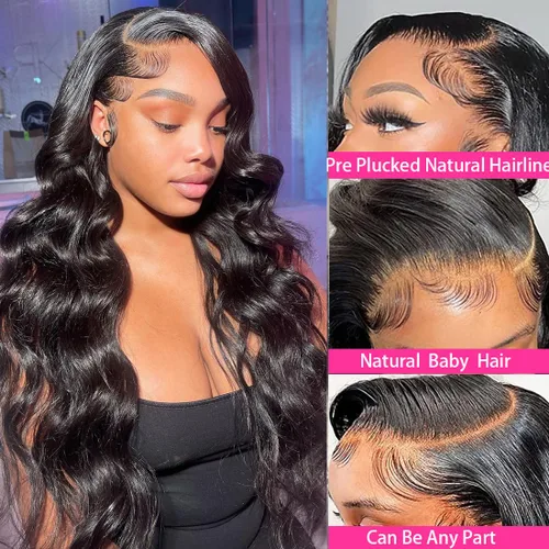Miniatura 2 de Pelucas de cabello humano ondulado con encaje frontal de 13 x 4 para mujeres negras, sin pegamento, 22 pulgadas