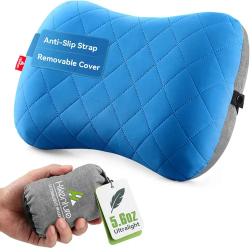 Miniatura 11 de Almohada de camping Hikenture con funda extraíble - Almohada inflable ultraligera para soporte lumbar y cervical - Almohada de mochila mejorada