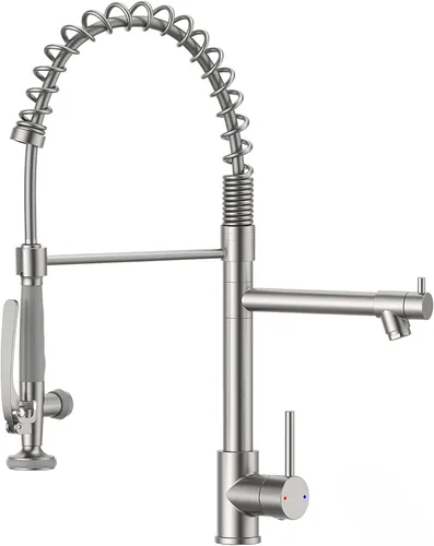 Miniatura 16 de Fapully - Grifo de cocina negro, grifo de fregadero de cocina comercial extraíble con rociador Negro mate