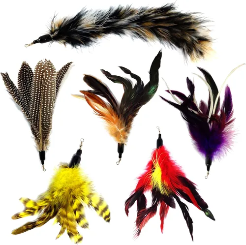 Miniatura 10 de Pet Fit for Life 7 piezas - Plus Bonus - Plumas de repuesto y peludo suave para varitas interactivas de juguete para gatos y gatitos..