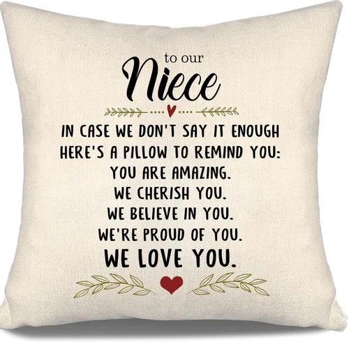 Miniatura 33 de En caso de que no lo diga lo suficiente aquí hay una almohada para recordarte que eres increíble, te aprecio, te quiero. Funda de almohada para tía