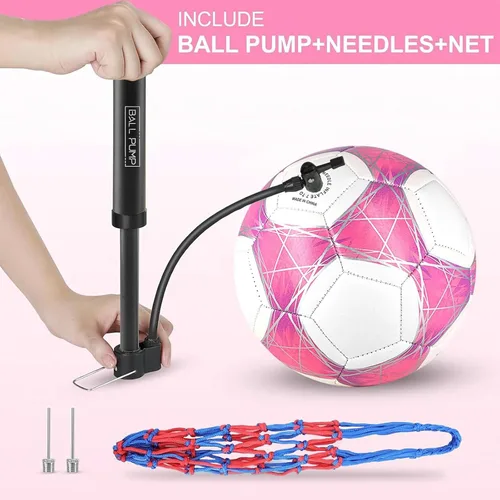 Miniatura 7 de STEEFAN Balón de fútbol verde azulado/azul/rosa, tamaño 3/4/5 para jugar al aire libre, pelota oficial de fútbol que cambia de color con agujas