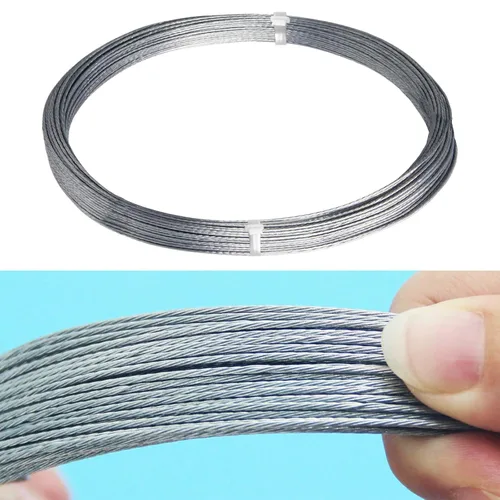 Miniatura 4 de Cerpourt Alambre para colgar cuadros #2 de 50 pies, alambre de acero plateado trenzado que soporta hasta 30 libras