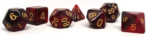 Miniatura 2 de Stardust - Juego de dados poliédricos de plástico para juegos de mesa y RPG (Crimson Stardust)