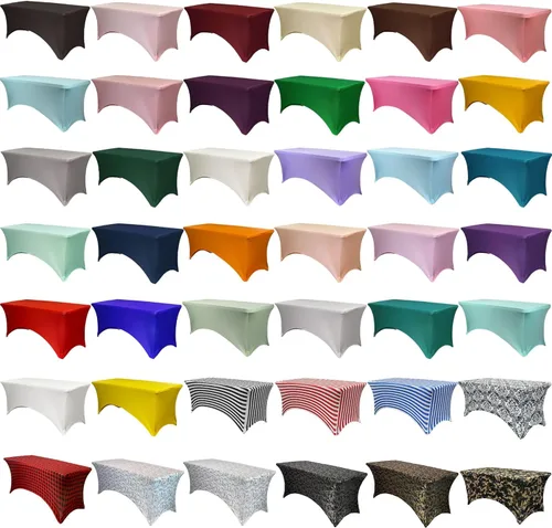 Miniatura 6 de YOUR CHAIR COVERS - Fundas/manteles de elastano rectangulares para mesas de 6 pies, mantel elástico para mesas de patio, decoración elástica