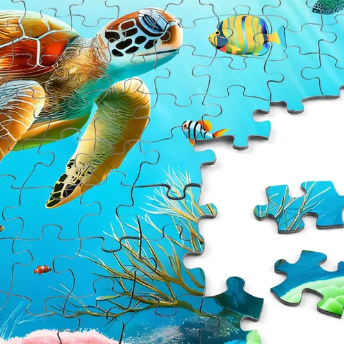 Miniatura 3 de Rocorose Rompecabezas para adultos de 1000 piezas, rompecabezas de tortuga marina del mundo submarino para actividad familiar, océano naturaleza