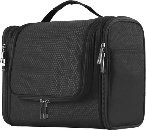 Buruis - Neceser grande para hombres y mujeres, bolsa de viaje colgante para maquillaje, cosméticos, afeitado, artículos de tocador, kit Dopp