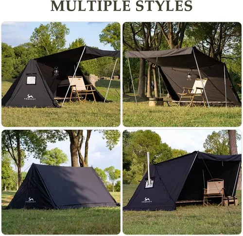 Miniatura 5 de TOMOUNT Tienda de campaña Bivy Refugio de lona para acampar para dos personas