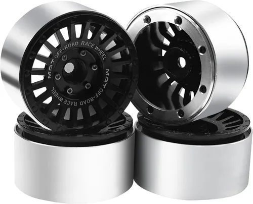 Miniatura 2 de Llantas de metal Beadlock de 2.2 pulgadas de ancho de 1.378 in de ancho compatibles con Traxxas TRX4 TRX6 Axial SCX10 90046 SCX10-III Wraith RR10