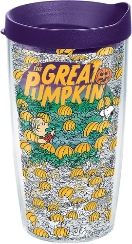 Tervis Vaso aislado de doble pared Peanuts Great Pumpkin hecho en Estados Unidos mantiene las bebidas frías y calientes, 16 onzas, clásico