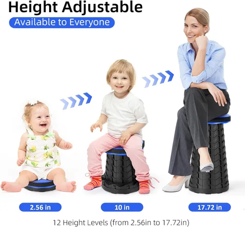 Miniatura 3 de Qiguet Taburete plegable, silla plegable, silla portátil mejorada con capacidad de carga de 400 libras, perfecta para camping, pesca, senderismo