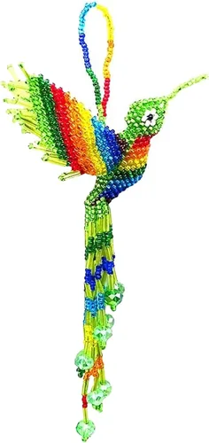 Miniatura 25 de Mia Jewel Shop - Figurina colgante decorativa de colibrí Figuras de pájaros para decoración del hogar Adorno de vidrio checo con cuentas
