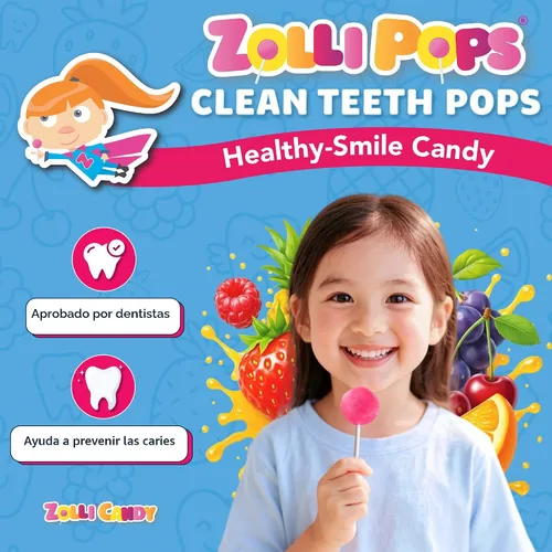 Miniatura 2 de Zollipops Clean Teeth 7420 - Paletas anticaries, sin azúcar con xilitol para una sonrisa saludable, ideal para niños, diabéticos y dieta de ceto