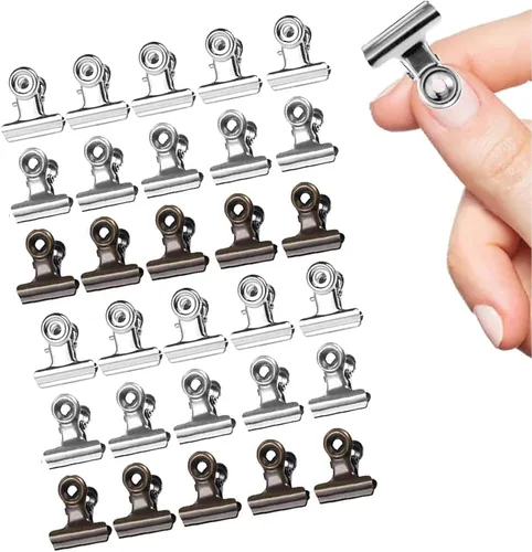 Miniatura 11 de Clips pequeños para carpeta, paquete de 96, 3/4 pulgadas, estándar de 0.748 in, negro, capacidad de 0.31 pulgadas, abrazadera plegable, clips