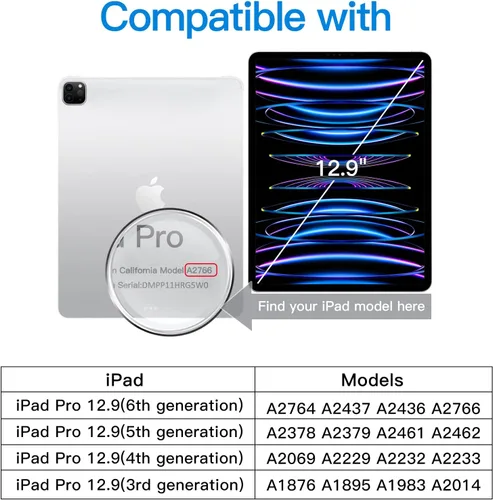 Miniatura 2 de JETech Protector de pantalla para iPad Pro de 12.9 pulgadas 2022/2021/2020/2018 (6ª/5ª/4ª/3ª), pantalla de retina líquida de borde a borde