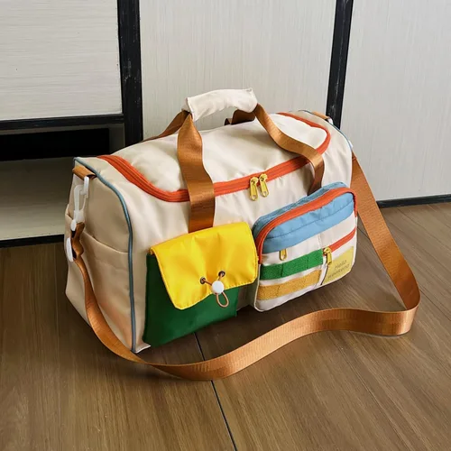 Miniatura 202 de Pequeña bolsa de gimnasio para mujer, bolsa de viaje con compartimento para zapatos