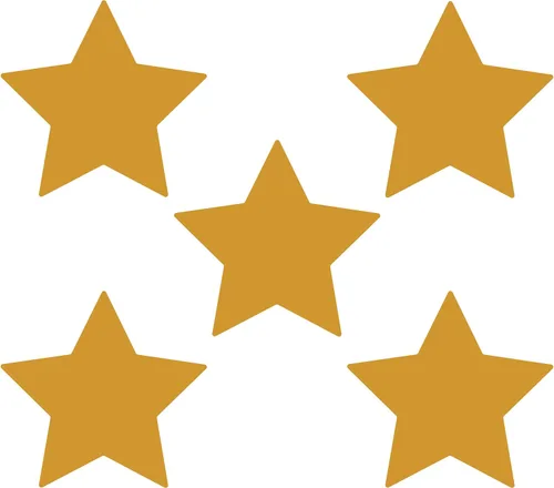 Miniatura 32 de LiteMark Durable Stars, calcomanía roja brillante de 5.5 pulgadas, uso en hormigón liso, azulejos, vidrio, paquete de 8 estrellas Rojo