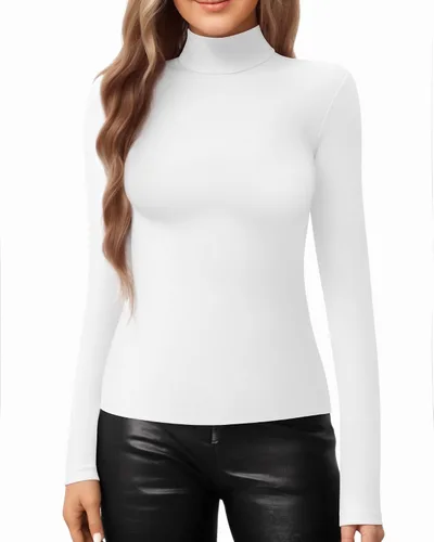 Miniatura 3 de MANGOPOP Camiseta ajustada de manga larga con cuello alto falso para mujer