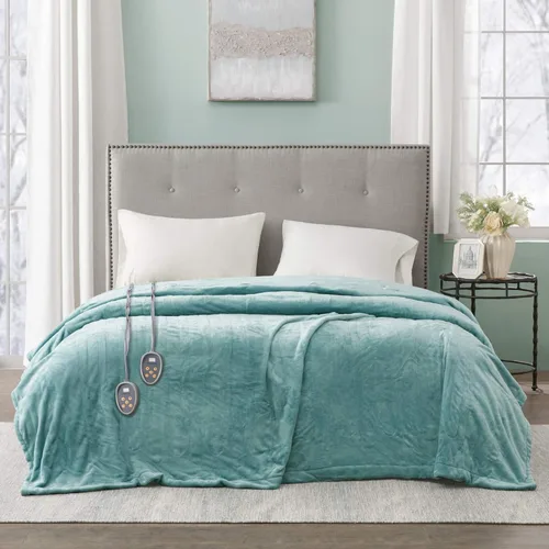 Miniatura 24 de Manta eléctrica térmica Beautyrest para clima frío, manta térmica de calentamiento rápido, apagado automático, prácticamente cero EMF, configuración