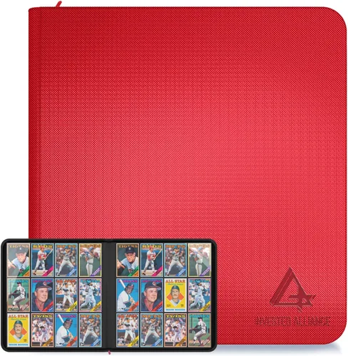 Miniatura 11 de Carpeta de tarjetas TCG prémium para 480 bolsillos laterales de carga Carpeta de tarjetas comerciales deportivas de 12 bolsillos con cremallera
