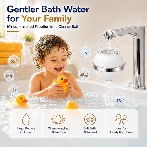 Miniatura 4 de Filtro de baño para bañera, filtro de baño de 8 etapas, elimina cientos de contaminantes, sin BPA, purifica tu agua de baño para una piel y cabello
