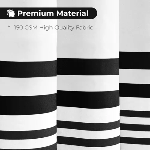 Miniatura 2 de Seasonwood Cortinas de ducha extralargas con borlas modernas en blanco y negro, impermeables, 72 x 96 pulgadas