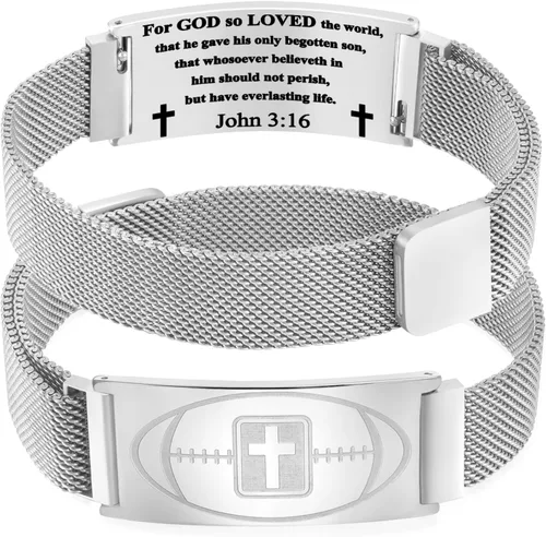 Miniatura 69 de Regalos de graduación, pulsera de fútbol, fútbol, baloncesto, béisbol, regalos de pulsera, pulseras de cruz de fe para hombres, bautismo, primera