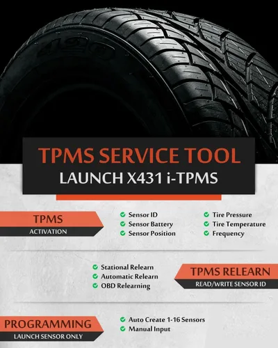 Miniatura 3 de LAUNCH X-431 i-TPMS Sistema de monitor de presión de neumáticos Herramienta de servicio con escáner X-431 y aplicación i-TPMS compatible