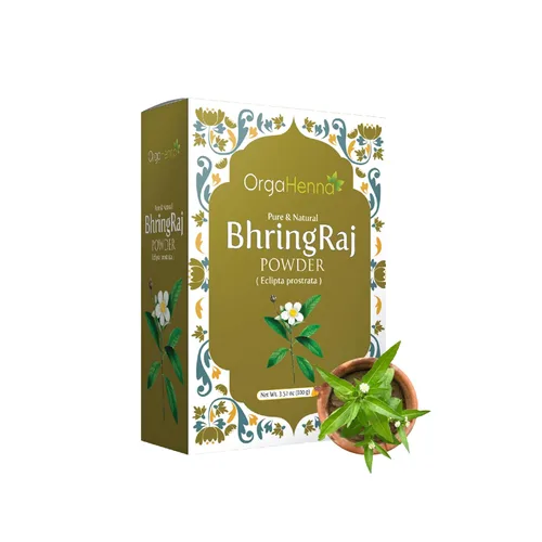 Polvo Bhringraj 100% puro y natural para el cuidado del cabello y el cuero cabelludo, 3.53 oz