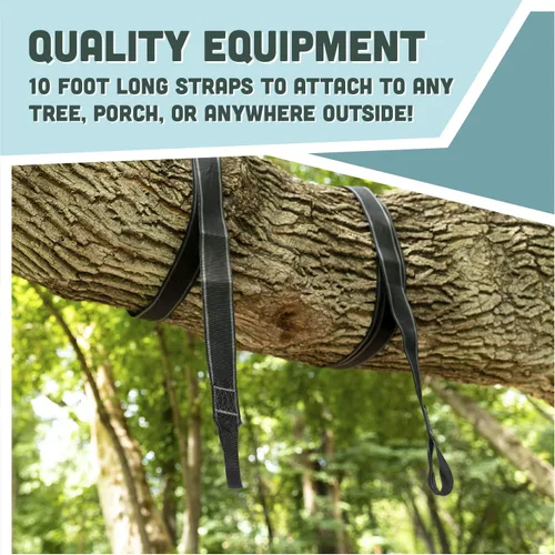 Miniatura 3 de Squirrel Products Dos correas de nailon para colgar columpios para árboles, 10 pies cada una
