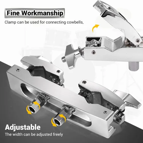 Miniatura 6 de Facmogu Pinza múltiple plateada, construcción ajustable de liberación rápida con material de acero inoxidable premium, soporte para montaje